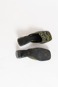 UO x Green Snakeskin PVC Sandal (7.5, 8)