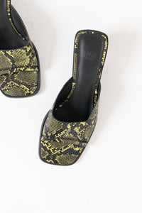UO x Green Snakeskin PVC Sandal (7.5, 8)