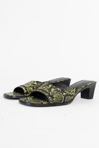 UO x Green Snakeskin PVC Sandal (7.5, 8)