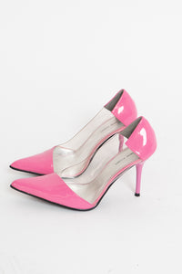Vintage x ROBERTO VIANNI Deadstock Pink And Clear Heels (8)