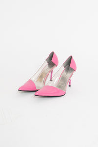 Vintage x ROBERTO VIANNI Deadstock Pink And Clear Heels (8)