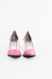 Vintage x ROBERTO VIANNI Deadstock Pink And Clear Heels (8)