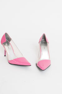 Vintage x ROBERTO VIANNI Deadstock Pink And Clear Heels (8)