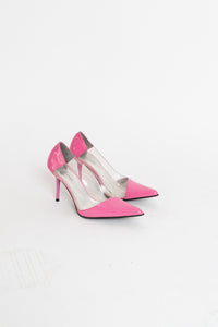 Vintage x ROBERTO VIANNI Deadstock Pink And Clear Heels (8)