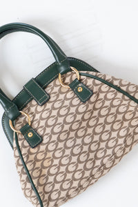 Vintage x GUESS Green, Beige Logo Mini Purse