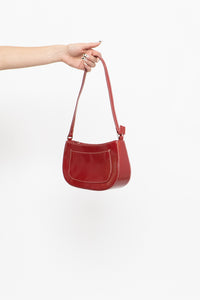 Vintage x Red & White Stitched Faux Leather Purse