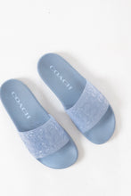 Load image into Gallery viewer, COACH X Pastel Blue Slides (8-9)