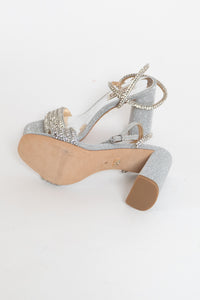 BADGLEY MISCHKA x DEADSTOCK Silver Glitter Heels (6)