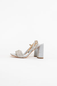 BADGLEY MISCHKA x DEADSTOCK Silver Glitter Heels (6)