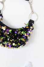 Load image into Gallery viewer, Vintage x Black, Purple, Green Sequin Purse