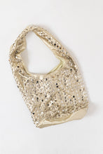 Load image into Gallery viewer, Vintage x Light Gold Leather Studded Slouch Purse