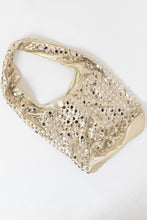 Load image into Gallery viewer, Vintage x Light Gold Leather Studded Slouch Purse