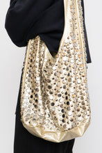 Load image into Gallery viewer, Vintage x Light Gold Leather Studded Slouch Purse