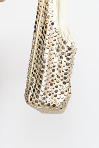 Vintage x Light Gold Leather Studded Slouch Purse
