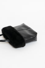 Load image into Gallery viewer, Vintage x ESPRIT Black Faux Leather Fur Purse