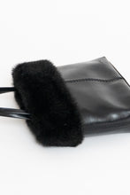 Load image into Gallery viewer, Vintage x ESPRIT Black Faux Leather Fur Purse