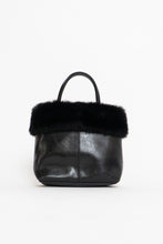 Load image into Gallery viewer, Vintage x ESPRIT Black Faux Leather Fur Purse