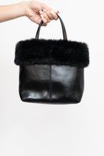 Load image into Gallery viewer, Vintage x ESPRIT Black Faux Leather Fur Purse