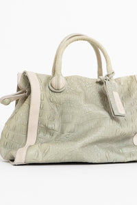 Vintage x Made in Italy x Genuine Leather Croc Handbag