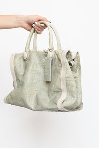 Vintage x Made in Italy x Genuine Leather Croc Handbag