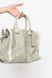 Vintage x Made in Italy x Genuine Leather Croc Handbag