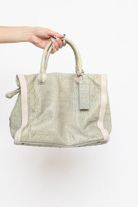 Vintage x Made in Italy x Genuine Leather Croc Handbag