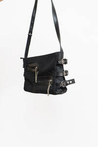 Vintage x Black, Silver Zipper Purse