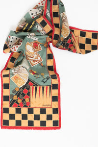 Vintage x OSCAR DE LA RENTA STUDIO Poker Silk Scarf
