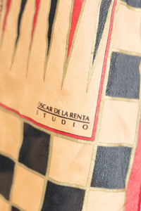 Vintage x OSCAR DE LA RENTA STUDIO Poker Silk Scarf