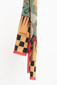 Vintage x OSCAR DE LA RENTA STUDIO Poker Silk Scarf
