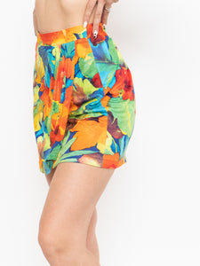 Vintge x Bright Colourful Tropical Mini Skirt (S)