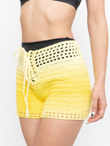 Vintage x Yellow Crochet Faded Short (S, M)