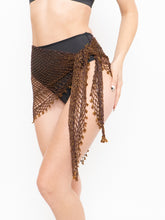 Load image into Gallery viewer, Vintage x Brown Beaded Crochet Wrap Skirt