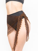 Load image into Gallery viewer, Vintage x Brown Beaded Crochet Wrap Skirt
