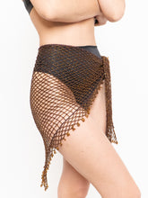 Load image into Gallery viewer, Vintage x Brown Beaded Crochet Wrap Skirt