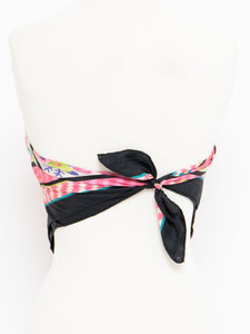 Vintage x Pink Patterned Silk-feel Scarf