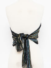 Load image into Gallery viewer, Vintage x OSCAR DE LA RENTA Black Silk Sequin Scarf
