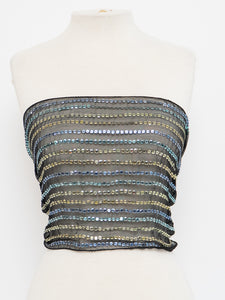 Vintage x OSCAR DE LA RENTA Black Silk Sequin Scarf