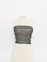 Load image into Gallery viewer, Vintage x OSCAR DE LA RENTA Black Silk Sequin Scarf