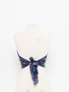 COACH x  Plaid Silk Patterned Scarf