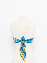 Load image into Gallery viewer, Vintage x LIZ CARBONE Blue Patterned Silk Scarf