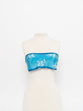Load image into Gallery viewer, Vintage x LIZ CARBONE Blue Patterned Silk Scarf