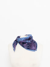 Load image into Gallery viewer, Vintage x Purple, Blue Paisley Patterned Silk Neck Scarf