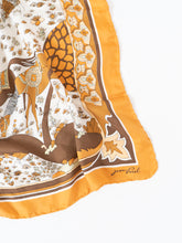 Load image into Gallery viewer, Vintage x JEAN PEREL Silk Orange Patterned Scarf