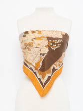 Load image into Gallery viewer, Vintage x JEAN PEREL Silk Orange Patterned Scarf