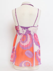 Vintage x Sheer Retro Purple & Pink Top (M, L)