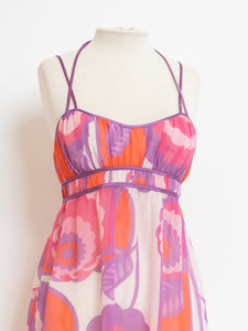 Vintage x Sheer Retro Purple & Pink Top (M, L)