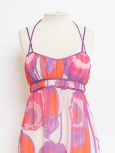 Vintage x Sheer Retro Purple & Pink Top (M, L)