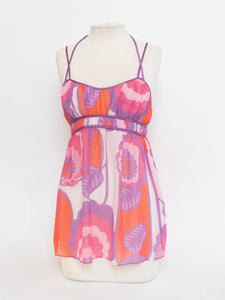 Vintage x Sheer Retro Purple & Pink Top (M, L)