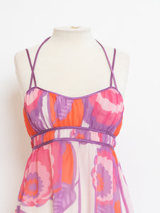 Vintage x Sheer Retro Purple & Pink Top (M, L)